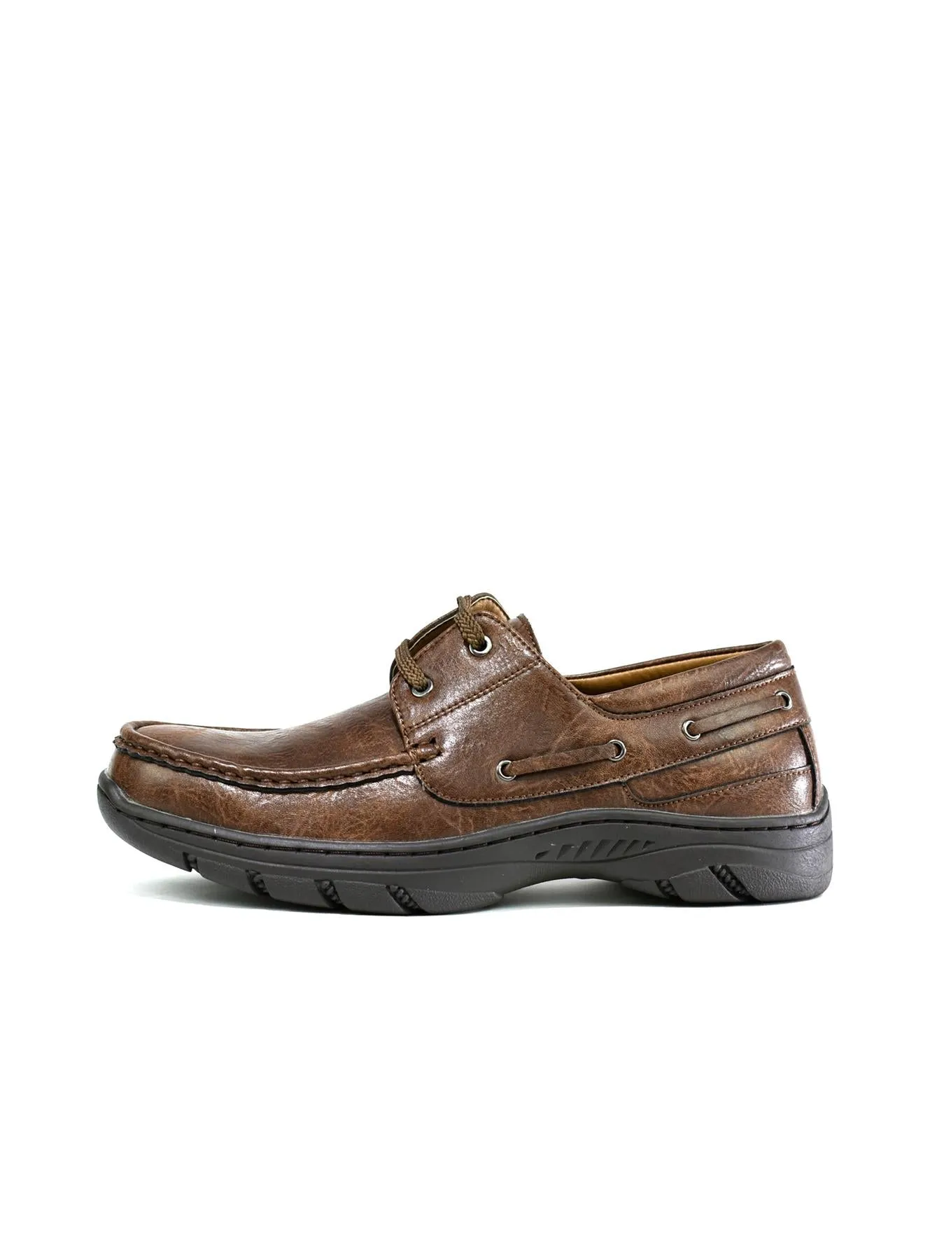 Men's Thick Sole Lace Up Walking Shoes Brown
