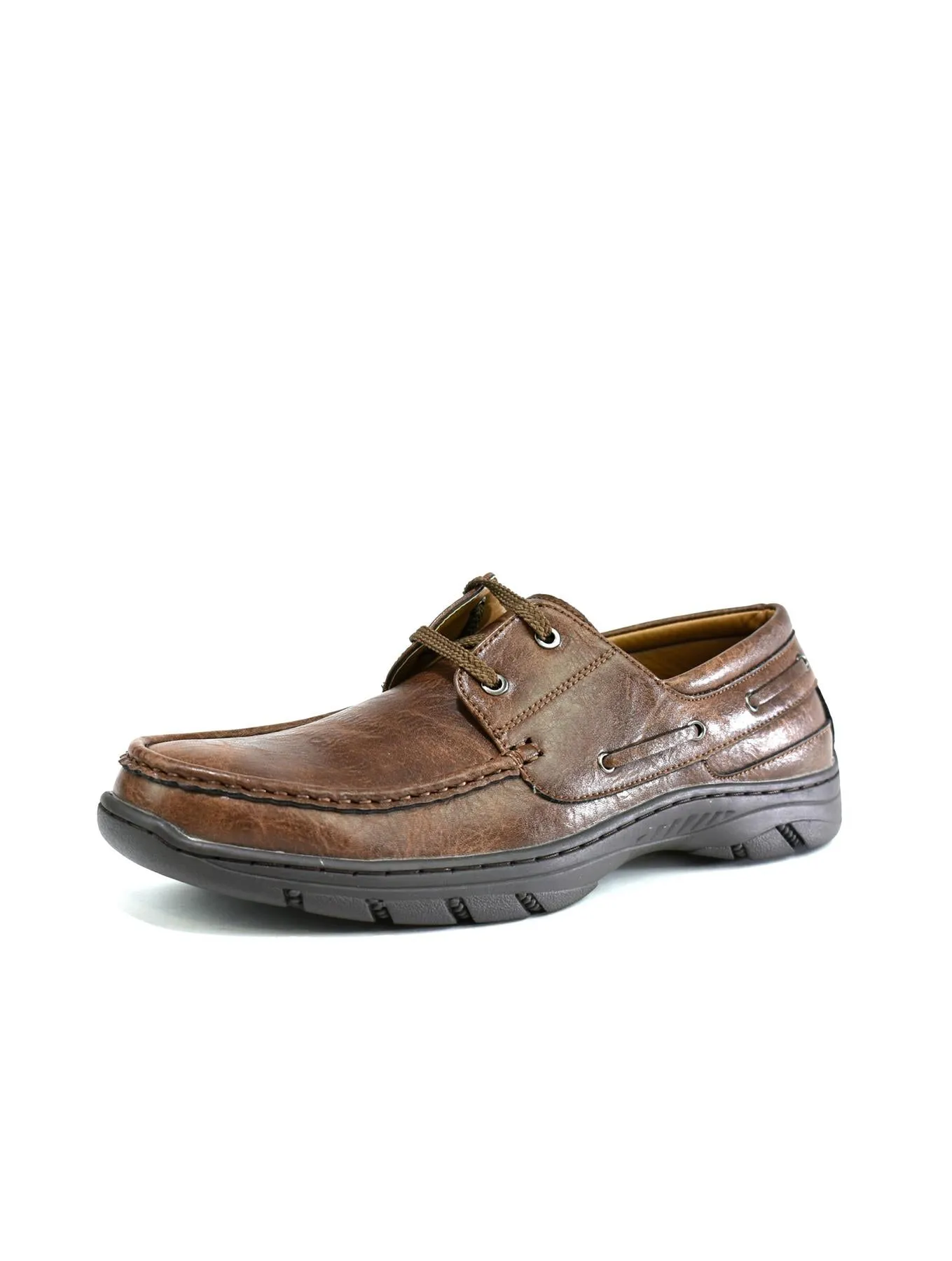 Men's Thick Sole Lace Up Walking Shoes Brown
