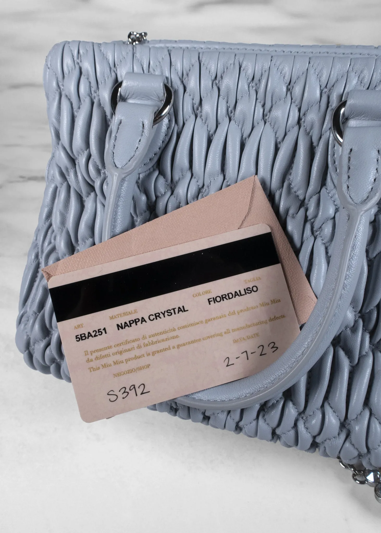 Miu Miu Cloqué Tote Bag