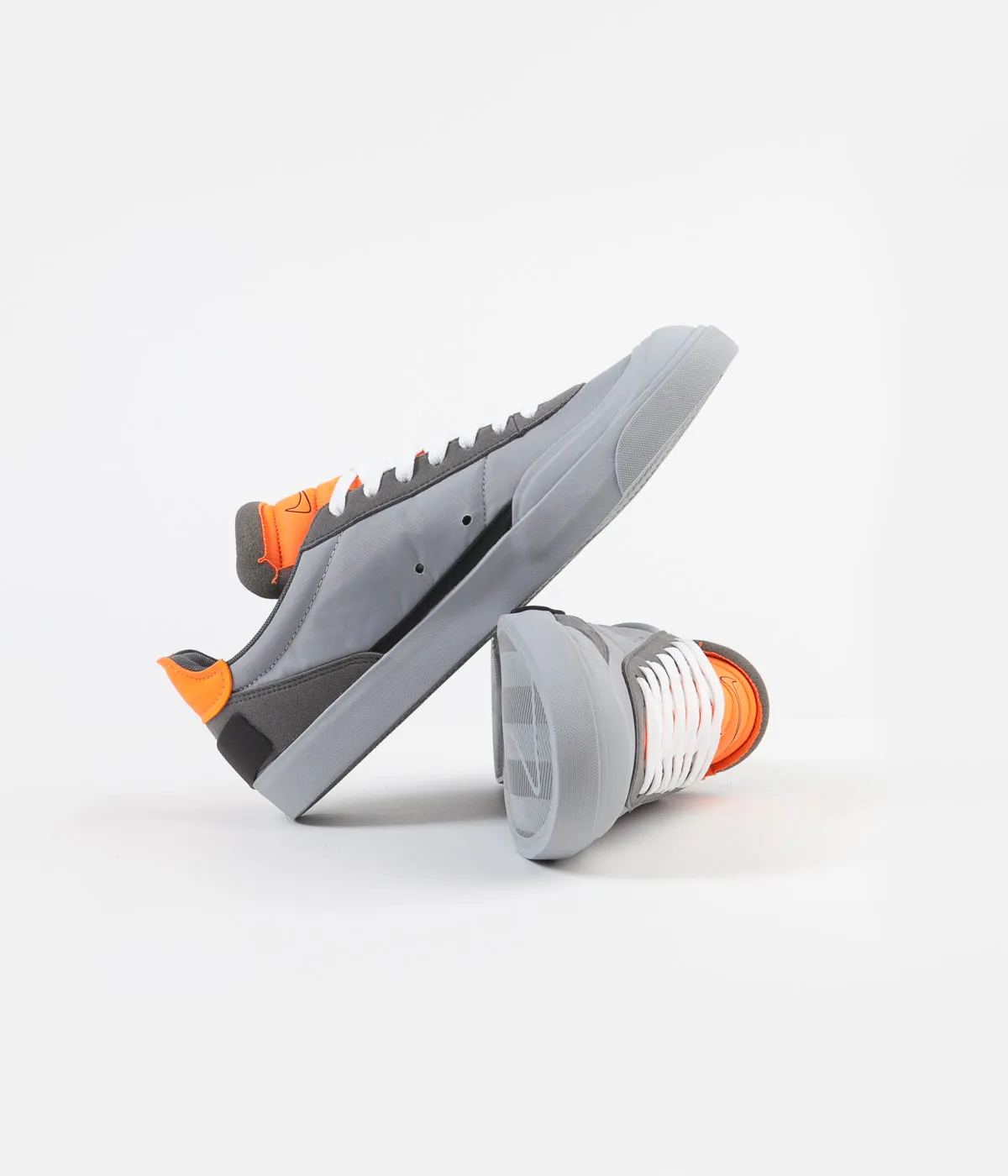 Nike Drop Type LX Shoes - Wolf Grey / Black - Total Orange - Dark Grey