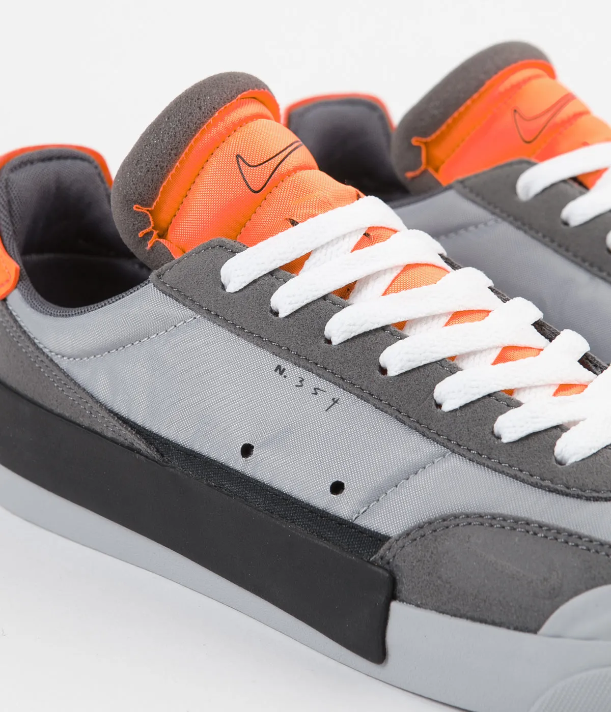 Nike Drop Type LX Shoes - Wolf Grey / Black - Total Orange - Dark Grey