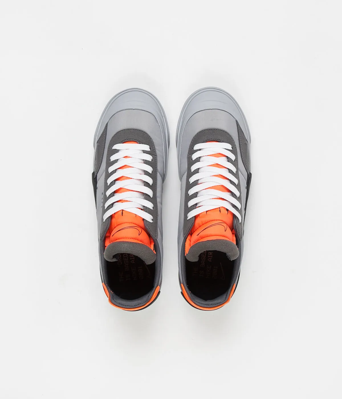 Nike Drop Type LX Shoes - Wolf Grey / Black - Total Orange - Dark Grey