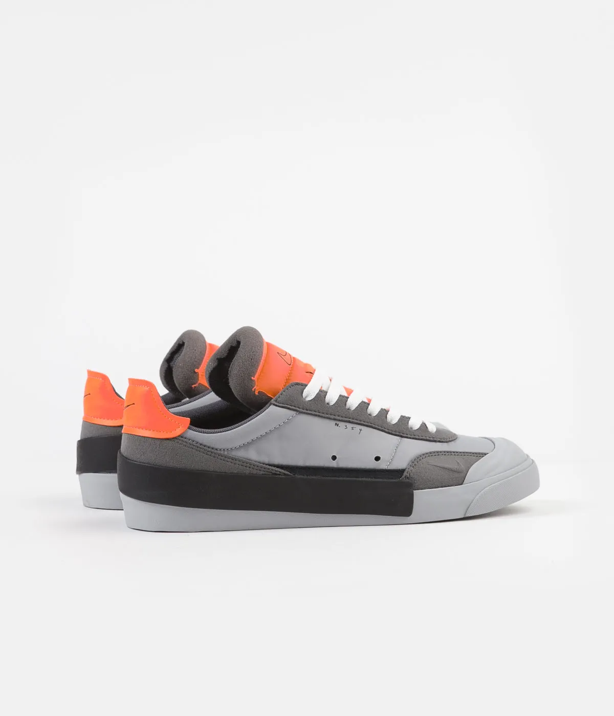 Nike Drop Type LX Shoes - Wolf Grey / Black - Total Orange - Dark Grey