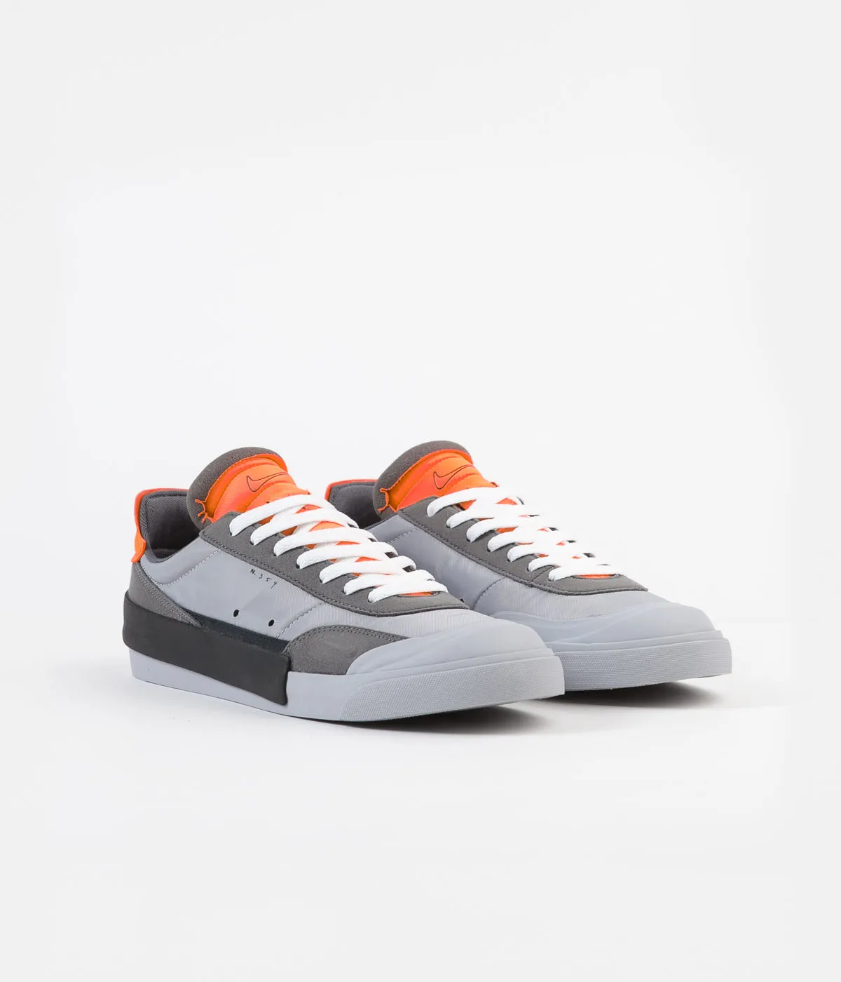 Nike Drop Type LX Shoes - Wolf Grey / Black - Total Orange - Dark Grey