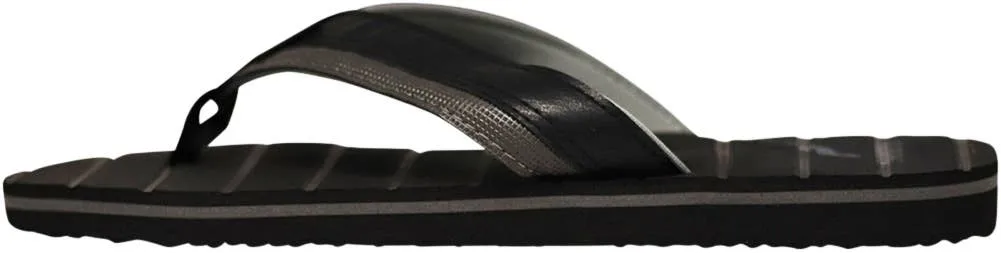 Norty Mens Flip Flop Sandal Black Grey   11035