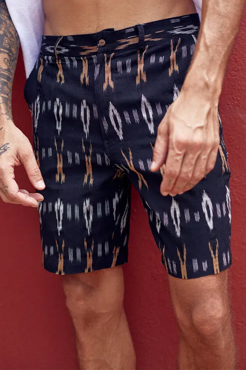 Okhai 'Truth' Pure Cotton Ikat Shorts (Inseam 8")