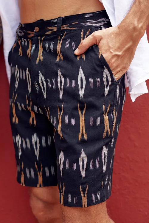 Okhai 'Truth' Pure Cotton Ikat Shorts (Inseam 8")