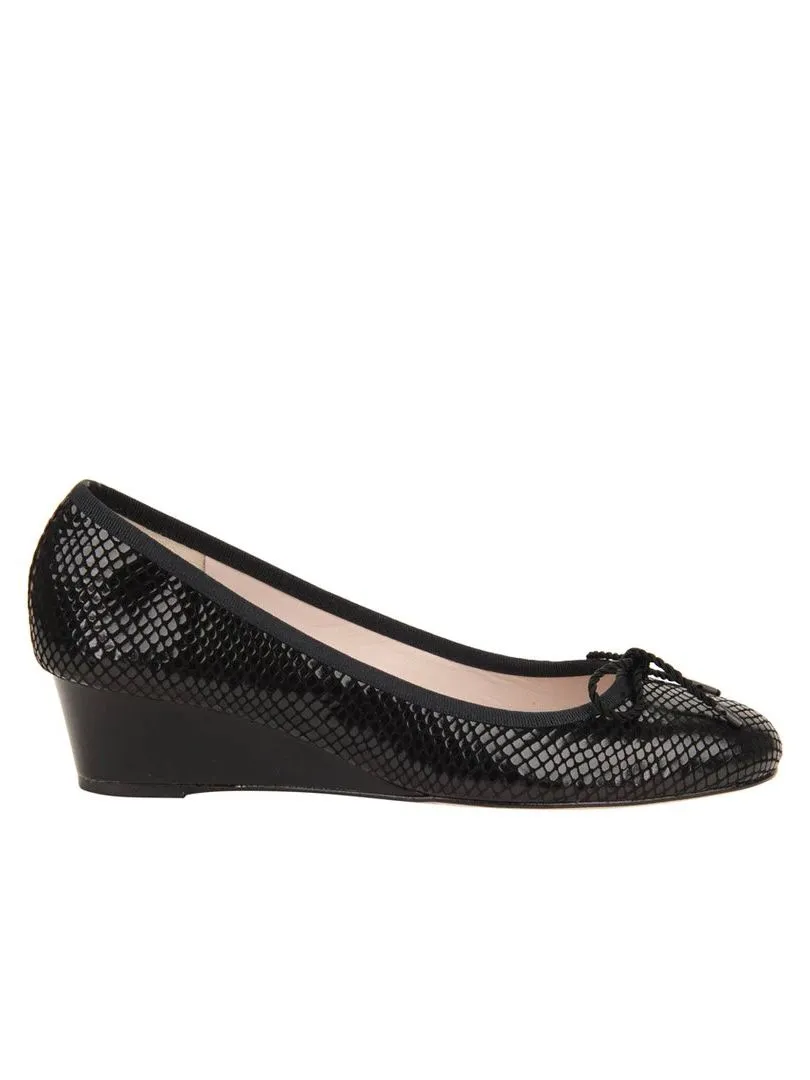 PAUL MAYER - NOBLE LEATHER WEDGE - SIZE 9.5 - BLACK