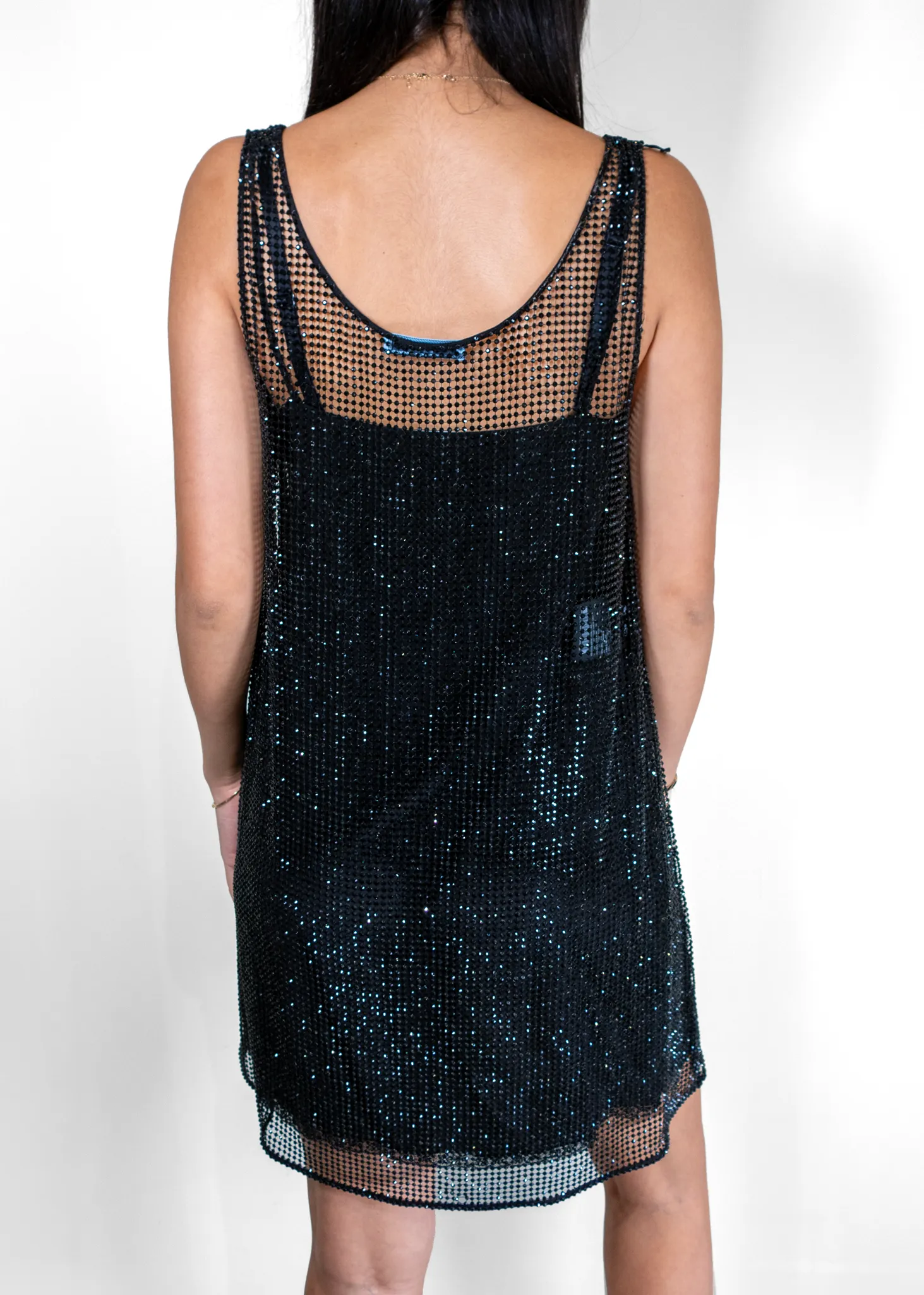 Prada Rhinestone-Embellished Shift Dress