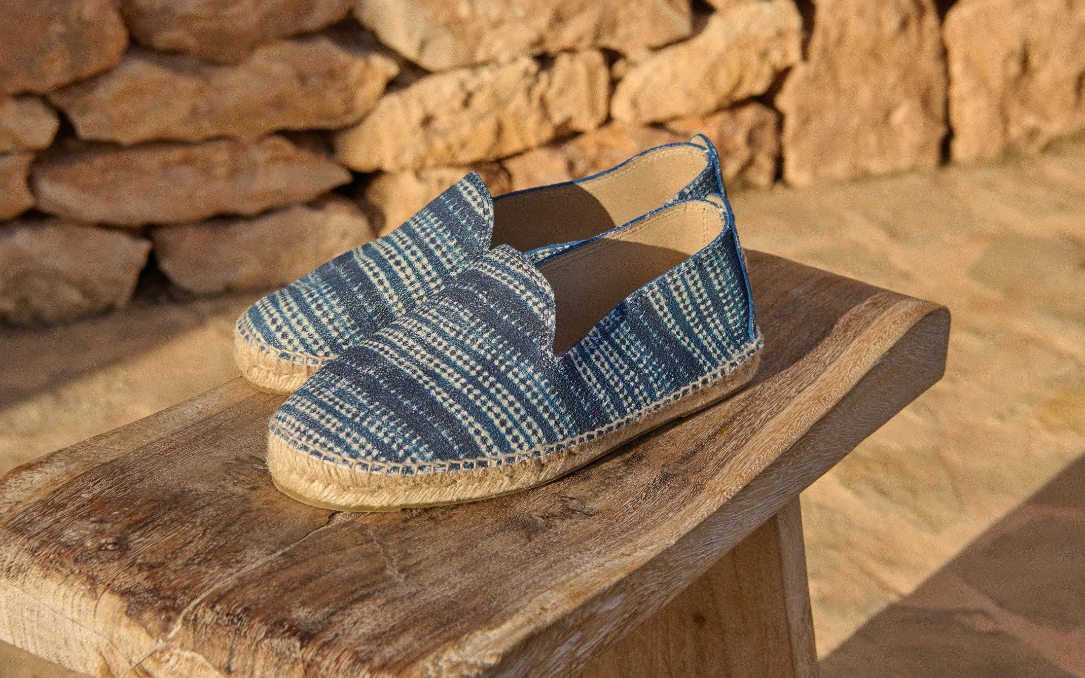 Printed Suede Espadrilles - Z25C0 - Tulum Indigo Shibori