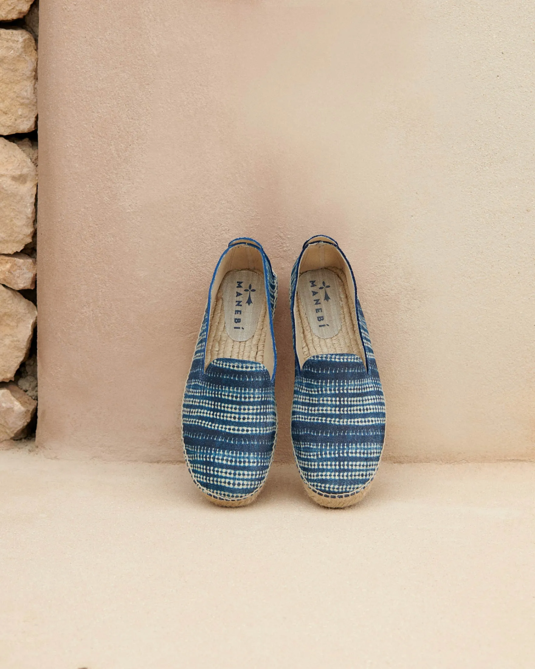 Printed Suede Espadrilles - Z25C0 - Tulum Indigo Shibori