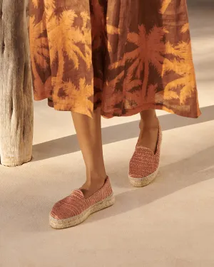 Raffia Stripes Double Sole Espadrilles - G09D0 - Yucatán Orange Rust