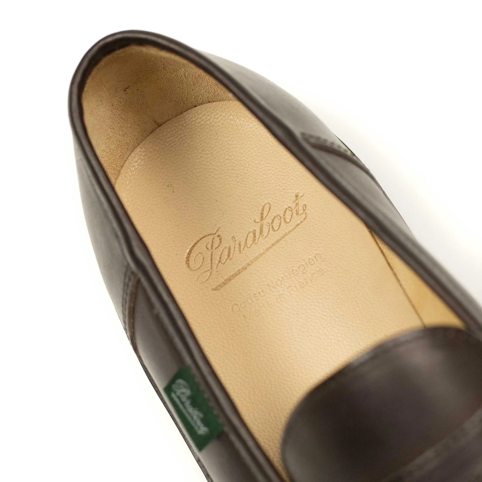 Reims piped seam loafers in Cafe Lisse dark brown leather