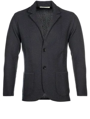 Ribbed Basket Weave Swacket Grey