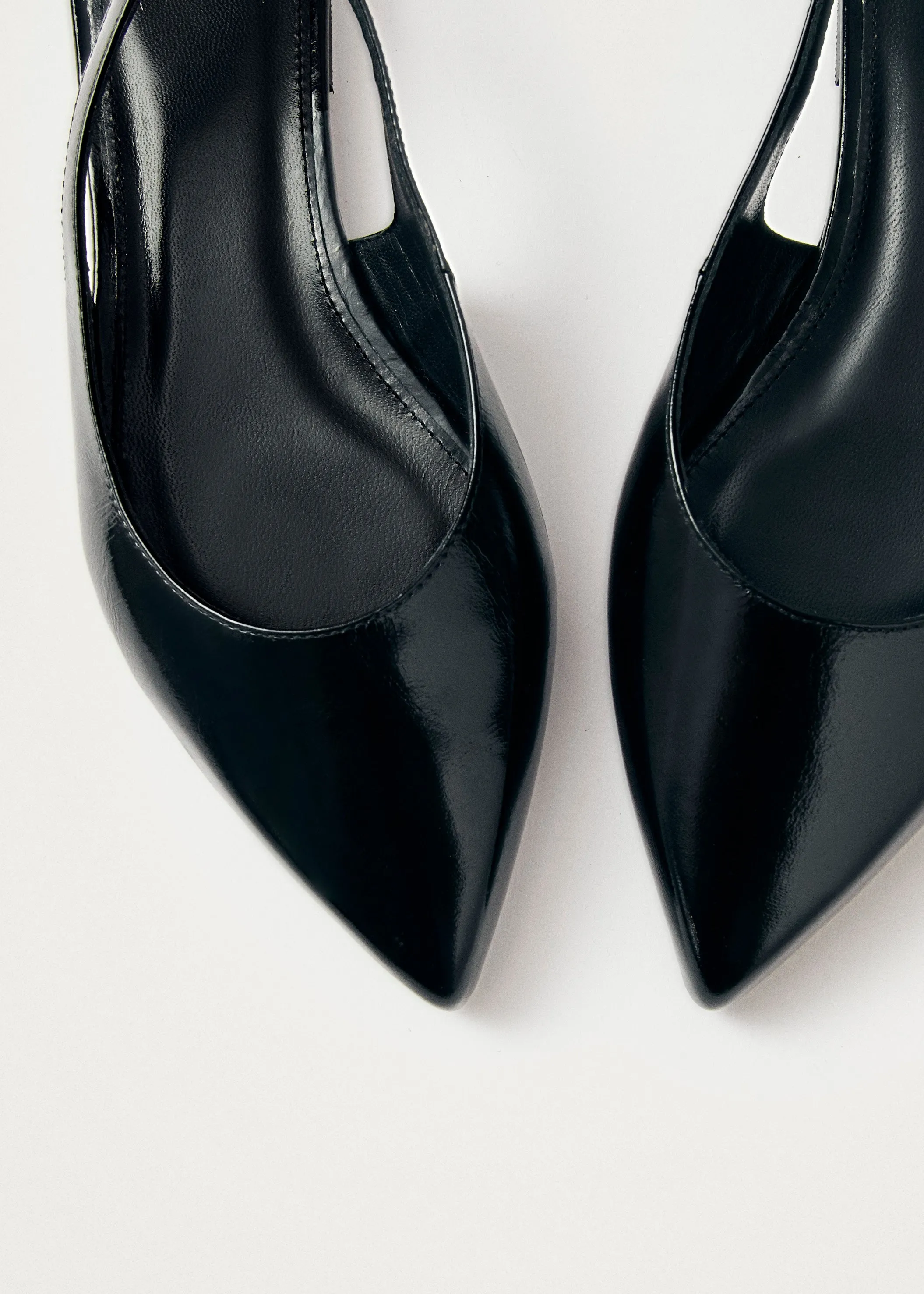 Ribbon Onix Black Leather Ballet Flats