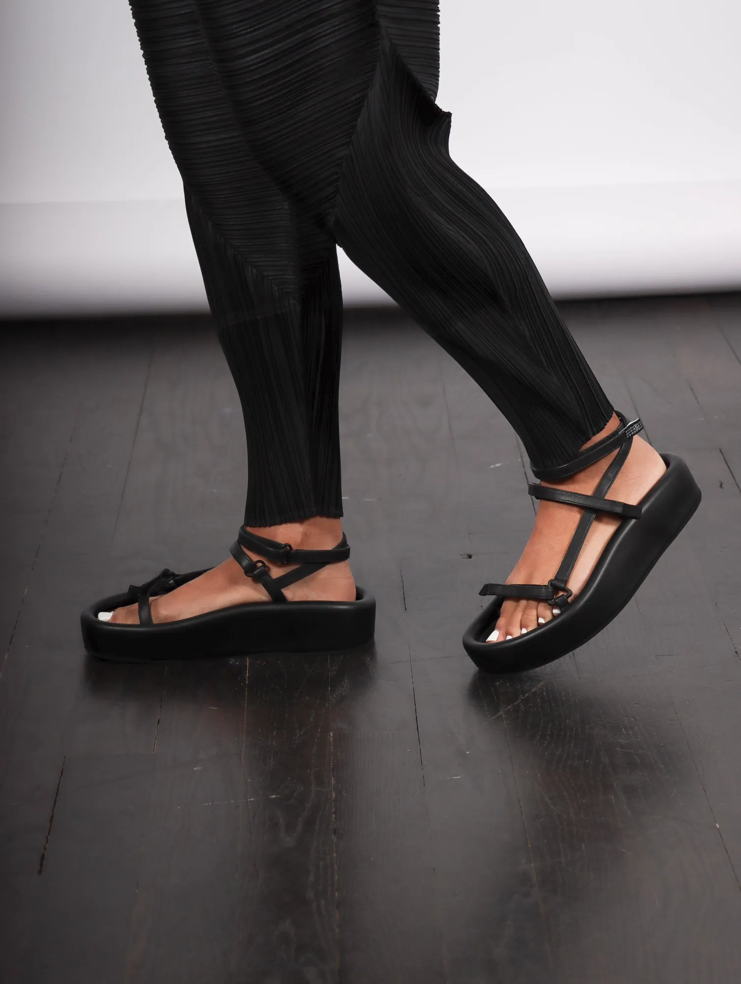 Sandal in Black by MM6 Maison Margiela