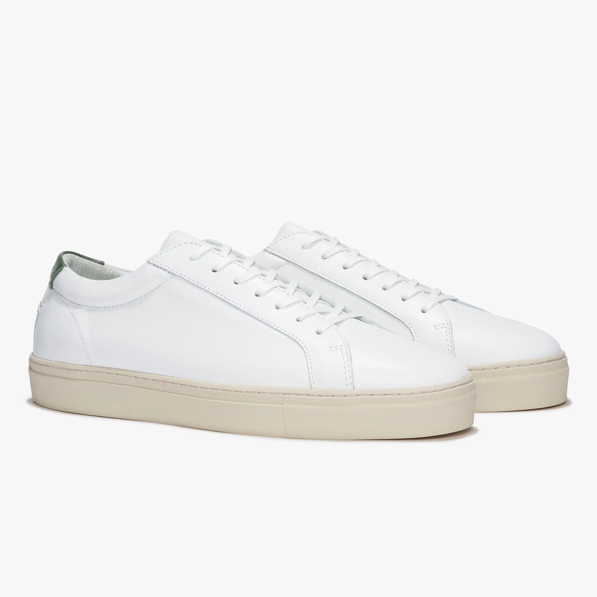Series 1 White Vintage Green Leather Mens