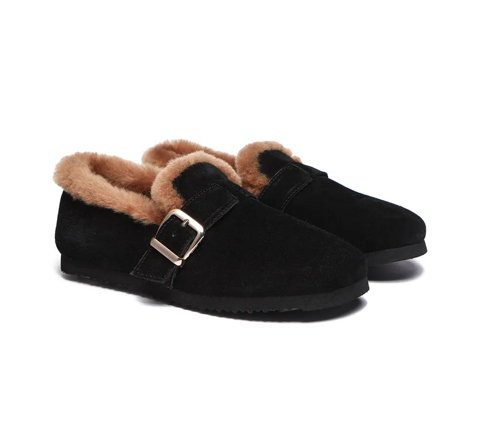Shearling Lined Suede Loafer Women Mona