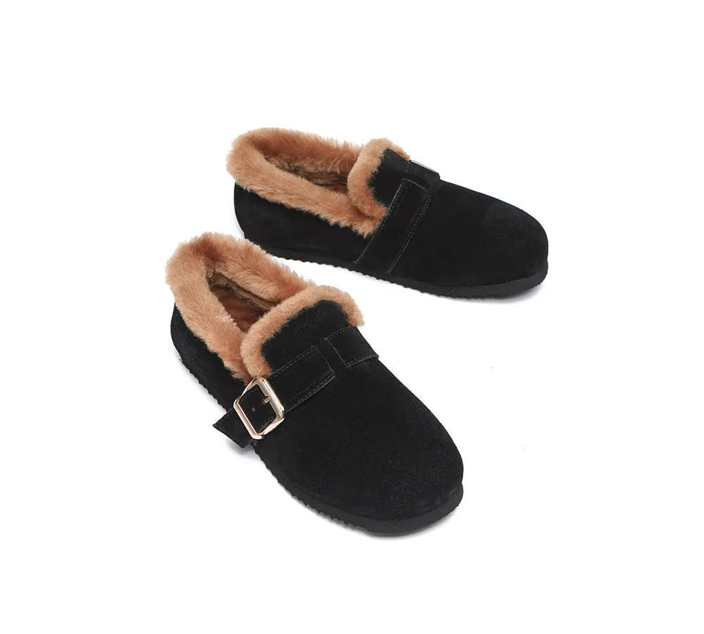 Shearling Lined Suede Loafer Women Mona