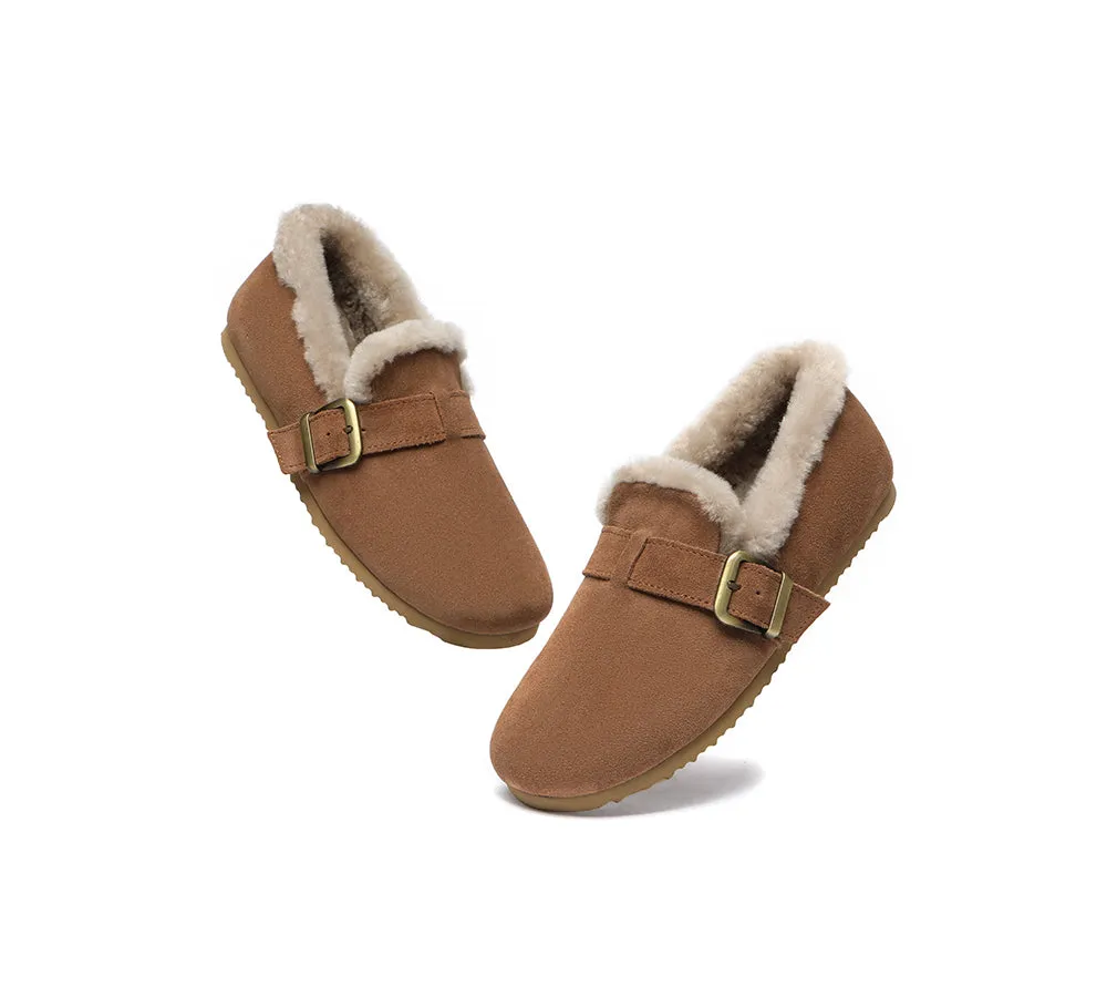 Shearling Lined Suede Loafer Women Mona