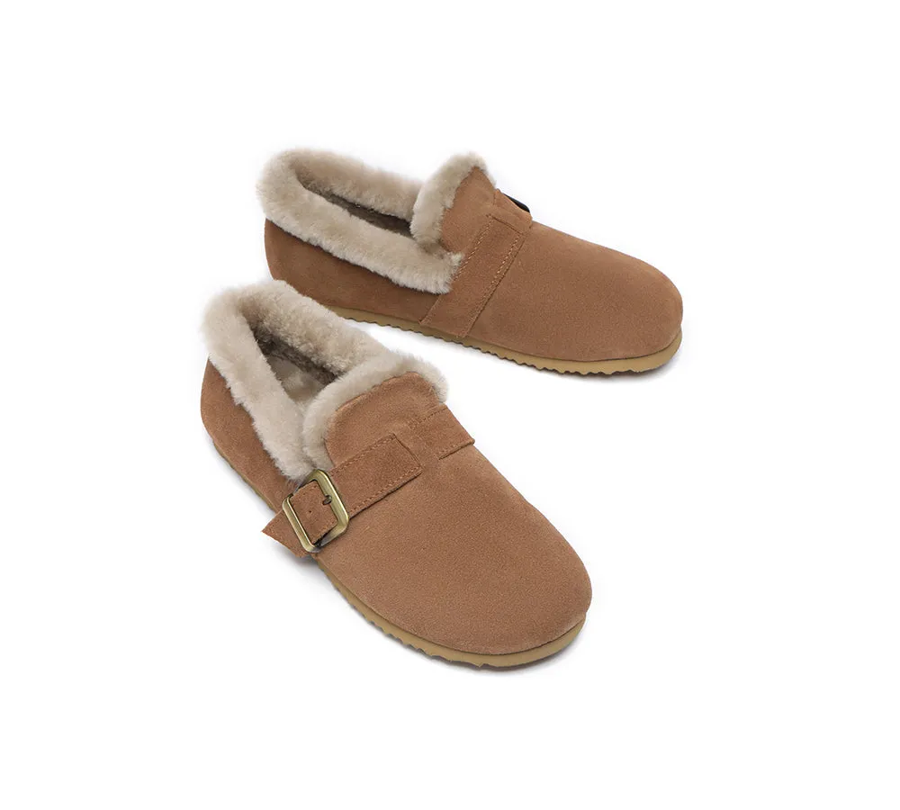 Shearling Lined Suede Loafer Women Mona