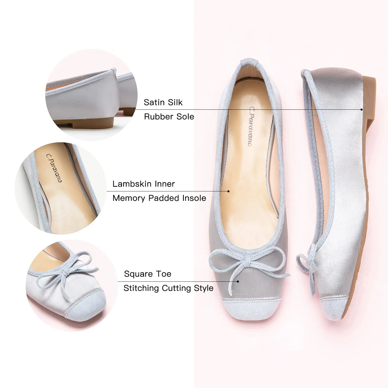 Silky Bowknot Ballet Flats