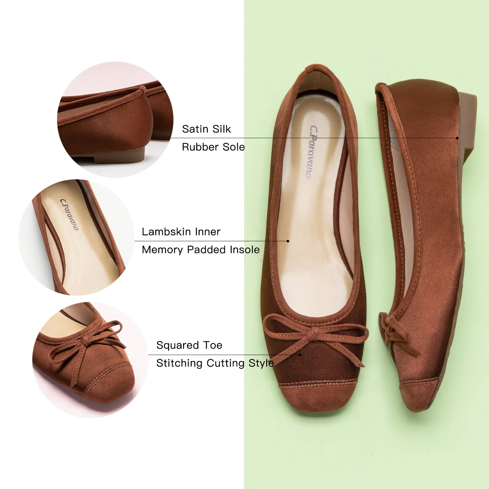 Silky Bowknot Ballet Flats