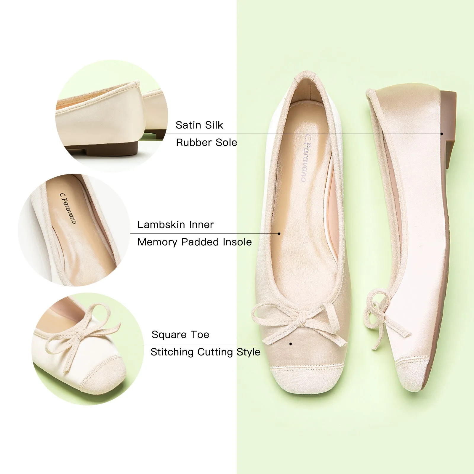 Silky Bowknot Ballet Flats
