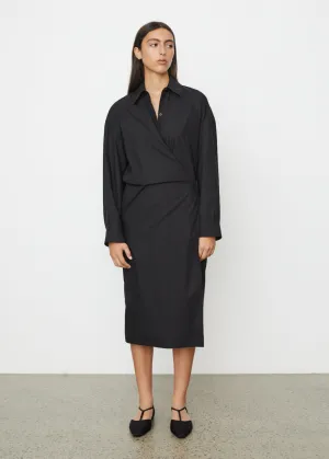 Straight Collar Twisted Dress