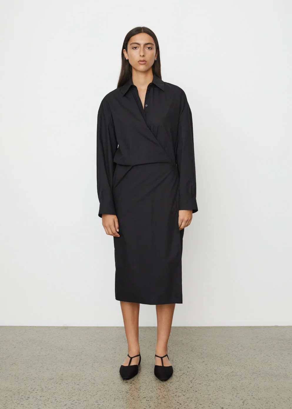 Straight Collar Twisted Dress