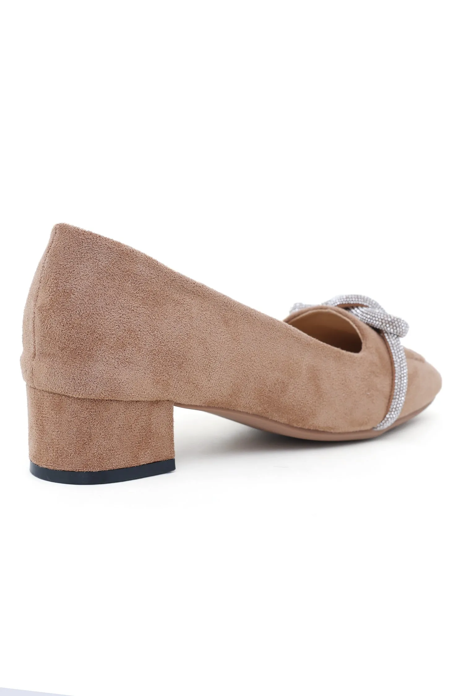 SUEDE ALMAS HEEL LOAFERS-BEIGE