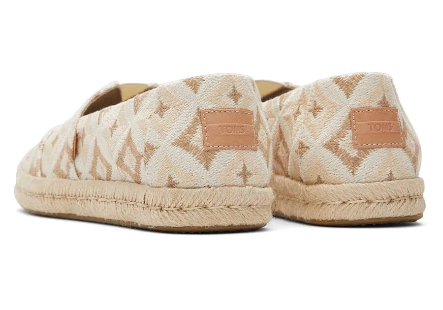 TOMS Womens Alpargata Rope Natural Geometric Espadrille - Natural