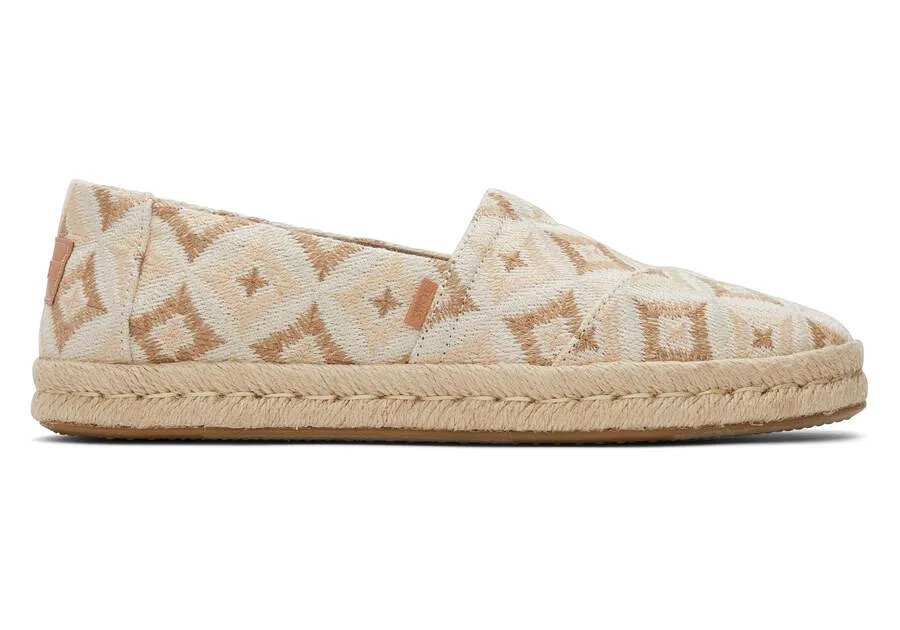TOMS Womens Alpargata Rope Natural Geometric Espadrille - Natural