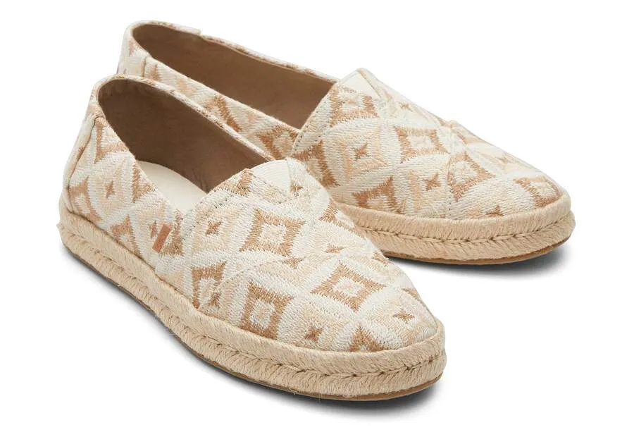 TOMS Womens Alpargata Rope Natural Geometric Espadrille - Natural