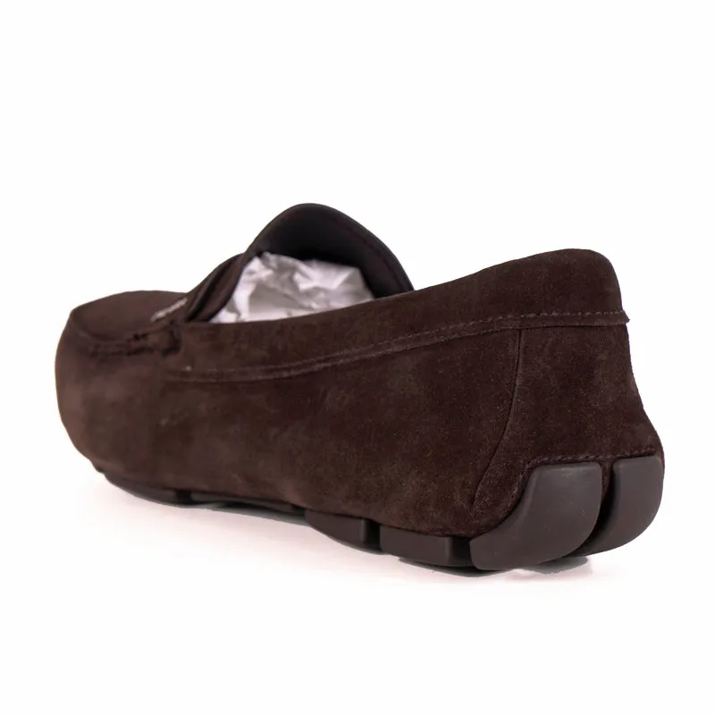 UK 7.5 US 8.5 NEW $670 PRADA Men's Brown Suede Moccasins Casual DRIVER LOAFERS