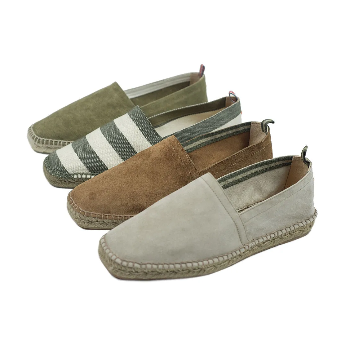 Washed army green espadrilles with natural sole