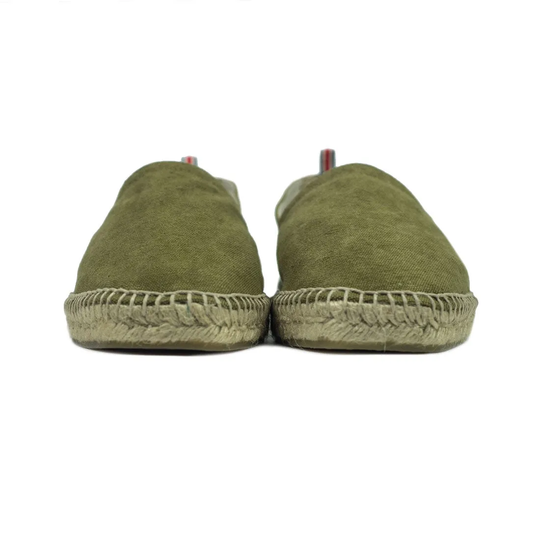Washed army green espadrilles with natural sole