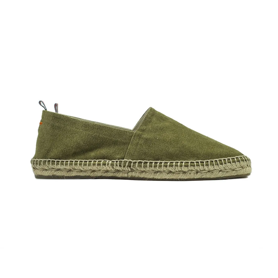 Washed army green espadrilles with natural sole