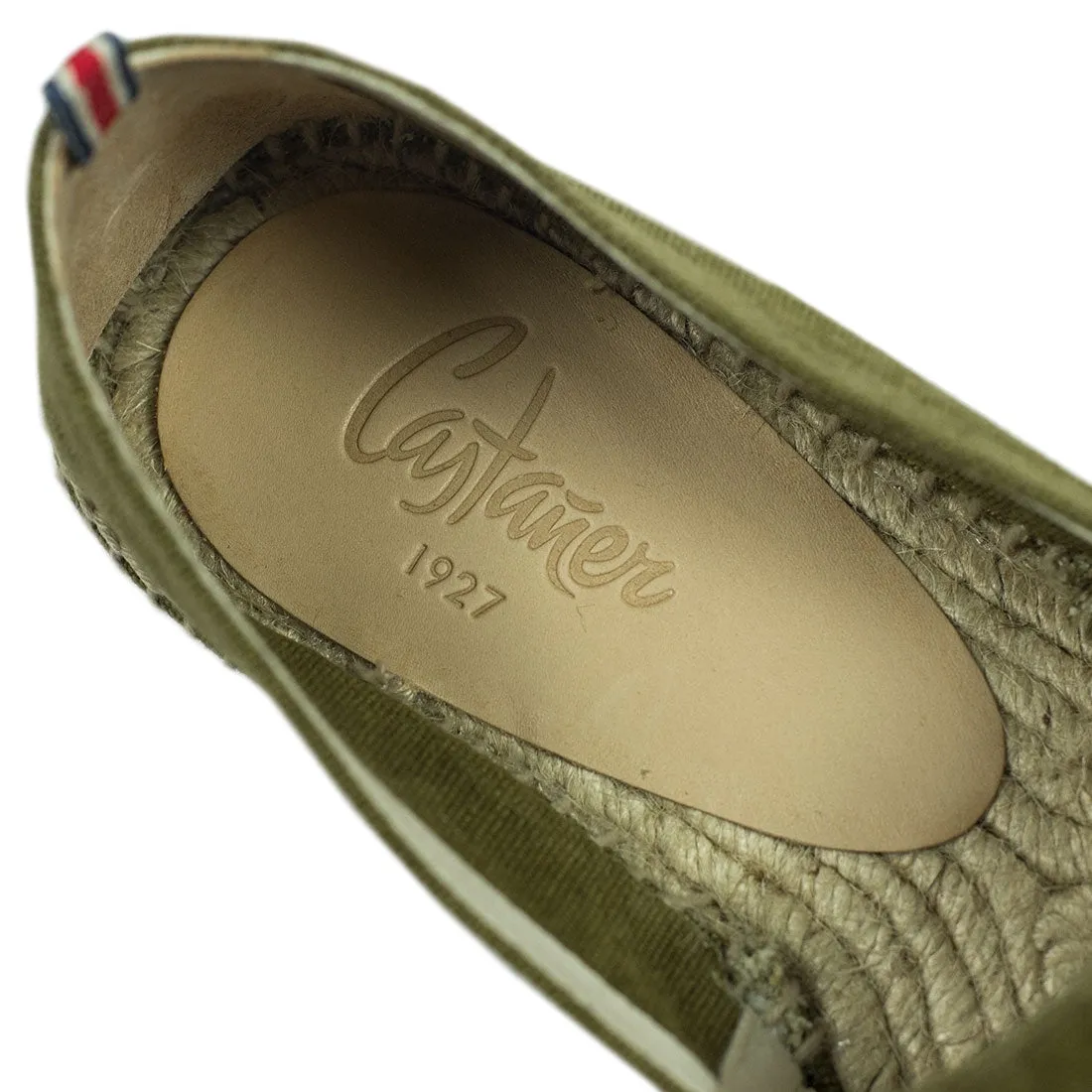 Washed army green espadrilles with natural sole