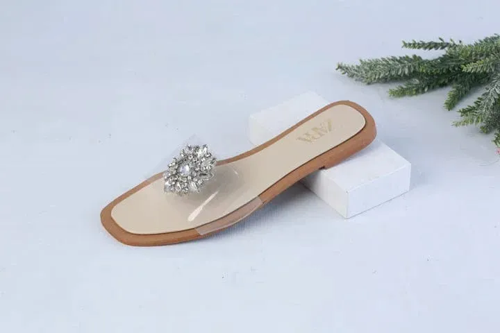 ZARA EMBELLISHED FLAT - BEIGE